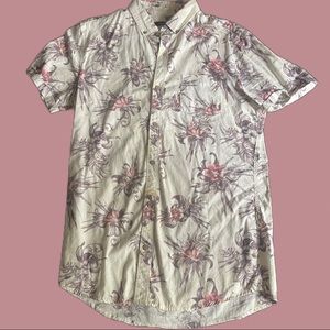 Medium Forever 21 Floral Short Sleeve Button Up